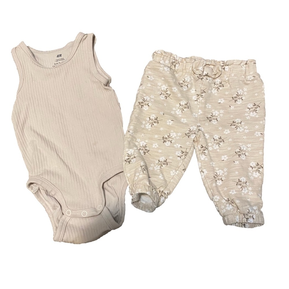 4/$20 Baby Girl Outfit H&M Rabbit Bear Onesie + Pants Set Clothing Lot 3-6-9 m 🛑